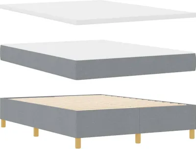 Immagine prodotto di vidaXL Letto a molle con materasso grigio chiaro 140 x 200 cm in tessuto