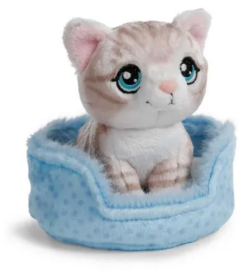 Obrázek produktu pro NICI 61942 Plyšová hračka kočka šedá tabby 12cm v košíku