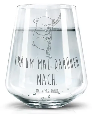 Produktbild von Mr. & Mrs. Panda Trinkglas Koalabär - Transparent - Geschenk, Tumbler Glas, schlafen, Schlafzimmer, Designglas, Wasserbecher, Traum, Wasserglas, Träumen, Lustige Sprüche