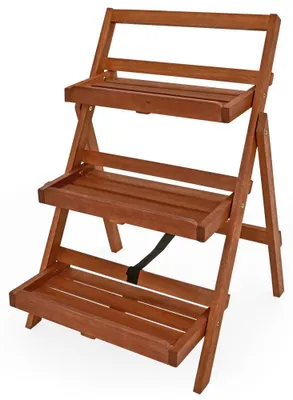 Productafbeelding van Plantenrek 3 Etaged Acaciahout 79x59x56cm