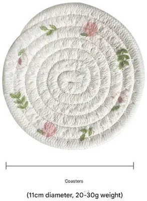 Image de Tapis isolants ronds en tissu pour la maison, lot de 3, modèle 1, en tissu, forme ronde