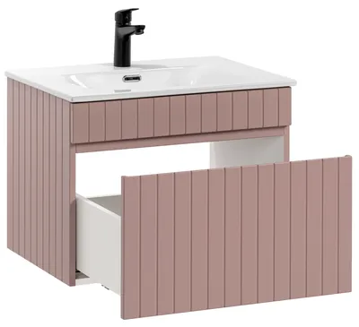 Imagen del producto de Conjunto elegante de muebles de baño de 60 cm, que incluye lavabo y armarios