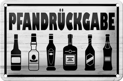 Produktbild von Blechschild Hinweis 18x12cm Pfandrückgabe