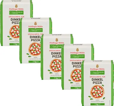 Produktbild von Frießinger Mühle Spezialmehl für Dinkel-Pizza 1 kg (5er Pack)