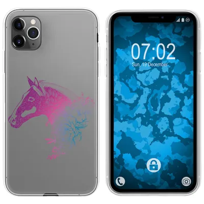 Produktbild von PhoneNatic Case kompatibel mit Apple iPhone 11 Pro Max Silikon-Hülle Floral Pferd M5-6