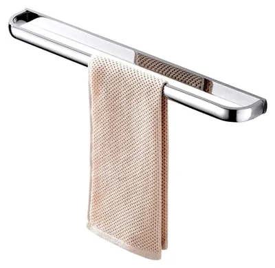 Produktbild von Handtuchstange für das Bad, Einzelne Schicht aus Messing, Wandmontage, Handtuchhalter mit hellem silbernem Chrom-Finish, 57,5 cm