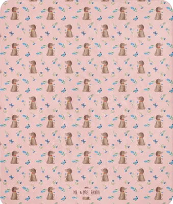 Produktbild von Mr. & Mrs. Panda Schmusedecke Hund Blume 130 x 155 cm - Rosa - Geschenk, Wärmedecke, Plaid, Hunde, Kuscheldecke, Hundeliebe, Decke, Halsband, Heimdecke, Sprüche