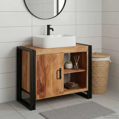 Zdjęcie produktu dla vidaXL Szafka podumywalkowa brązowa 71 x 33 x 58 cm lite drewno akacjowe