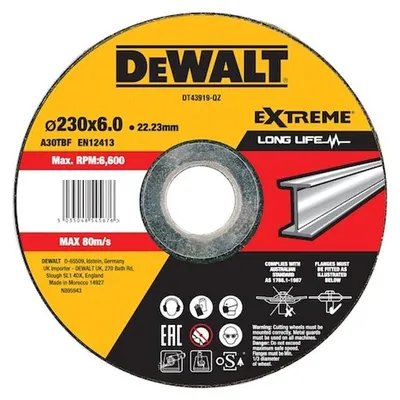 Image de Disque à meuler le métal Ø230x22,2mm DEWALT DT43919-QZ épaisseur 6mm