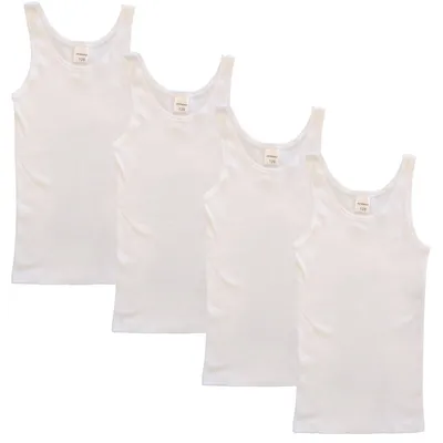 Produktbild von HERMKO 2000 4er Pack Mädchen Unterhemd aus 100% Baumwolle, Tank Top , Farbe:weiß, Größe:164