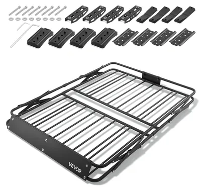 Obrázok produktu pre VEVOR strešný nosič 1168 x 914 x 102 mm Strešný nosič so sklopným mechanizmom Nosnosť až 90,72 kg Odolný voči poveternostným vplyvom Skladací strešný nosič z legovanej ocele Strešný nosič Vhodný pre SUV a pickupy