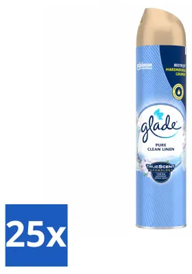 Image de 25 sprays d'ambiance Glade, parfum "Clean Linen", 300 ml, lot économique - 25 pièces