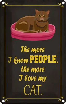 Produktbild von vianmo Blechschild 18x12 cm Katze i love my Cat Tier Haustier