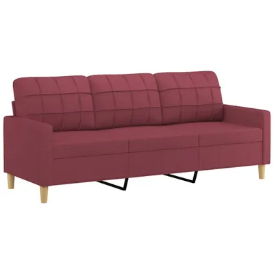 Produktbild von vidaXL 3-Sitzer-Sofa Weinrot 180 cm Stoff