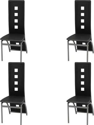 Produktbild von The Living Store Esszimmerstühle 4 Stk. Schwarz Kunstleder