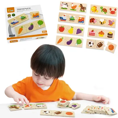 Produktbild von Viga Toys Logikpuzzle aus Holz 24 Elemente