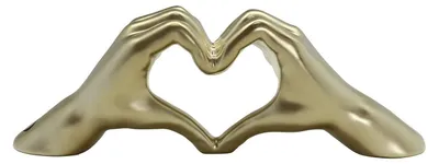 Obrázek produktu pro GILDE Dekorativní předmět, srdce, "Heart", ruční motiv, keramika, barva šampaňského, , d. 7 cm, š. 31 cm, v. 11 cm 43969