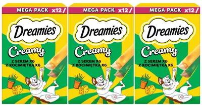 Produktbild von Dreamies Creamy 36x10g Cremiger Katzensnack mit Käse und Katzenminze