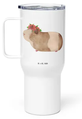 Produktbild von Mr. & Mrs. Panda Thermobecher Meerschweinchen Weisheit - Weiß - Geschenk, Spruch, Lustige Sprüche, thermosbecher, Trinkgefäß, Motivation, Teetasse, Realität, To-Go-Becher