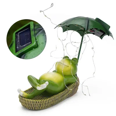 Produktbild von Süße Solar Frosch Figur, Outdoor Garten Dekoration, Solar Garten Figuren Ornament, LED Lampe, wasserdicht