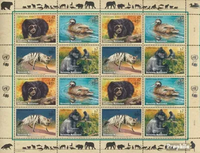 Produktbild von Briefmarken UNO - Wien 2001 Mi 327-330Klb Kleinbogen (kompl.Ausg.) gestempelt Gefährdete Tiere