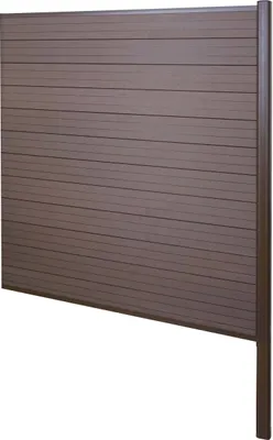 Immagine prodotto di Schermo privacy in WPC Sarthe, recinzione frangivento, palo in alluminio da fissare nel calcestruzzo ~ elemento di prolunga, 185 cm marrone