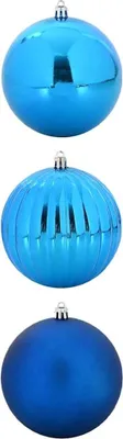 Image de Lot de 3 boules de Noël XXL vidaXL, bleu, en plastique