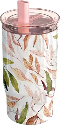 Produktbild von Quokka Mist - Edelstahl Thermobecher 720 ml mit Strohhalm (Falling Leaves)