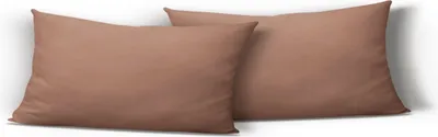 Produktbild von 2er Set Kissenbezug Kissenhülle Kopfkissen 40x80cm beige braun Uni Microfaser