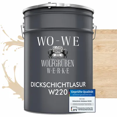 Produktbild von Dickschichtlasur 2in1 Holzlasur Holzschutzlasur außen und innen W220 Farblos - 2,5L