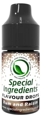 Obrázek produktu pro Speciální aroma kapky s příchutí rumu a rozinek, 30 ml. Vysoce koncentrované potravinářské aroma, kapky pro dochucování pečených výrobků, jídel a nápojů