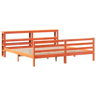 Produktbild von Massivholzbett ohne Matratze Wachsbraun 200x200 Kiefernholz