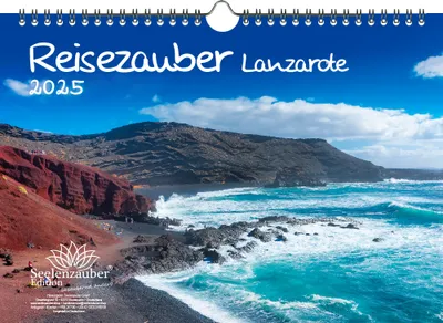 Produktbild von Reisezauber Lanzarote DIN A4 Kalender für 2025 Arrecife Urlaub Strand Meer Spanien Kanaren - Seelenzauber