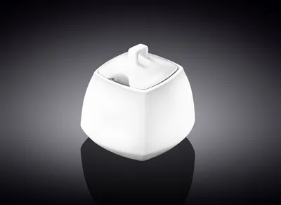 Immagine prodotto di Zuccheriera Wilmax con coperchio, porcellana bianca, modello Ilona WL-995026/A