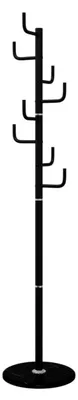 Produktbild von Garderobenständer mit 8 Haken, Standgarderobe für Wohnzimmer, Schlafzimmer und Flur, 183 cm, Schwarz, Pulverbeschichtetes Eisen