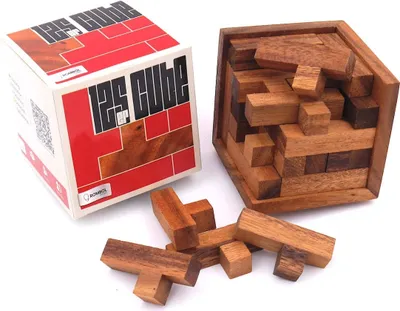 Produktbild von 125er-Cube - herausforderndes Denkspiel aus edlem Holz für Knobel-Fans