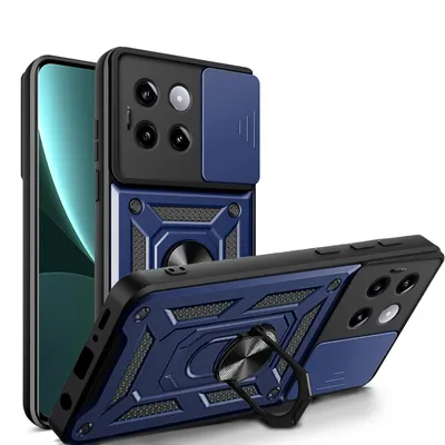 Produktbild von Outdoor Panzer Hülle Xiaomi 14 Pro Handyhülle Kameraschutz Ringhalter Backcover Blau
