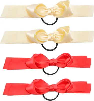Produktbild von ny Schleife Haarschleifen Scrunchies mit Schleife Pferdeschwanz,(mix style5)