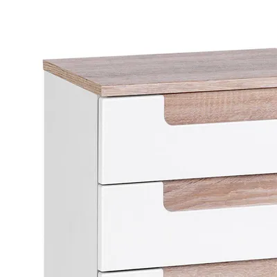 Produktbild von Hochschrank MERANO-03 Hochglanz weiß, Eiche Sonoma, B=40cm