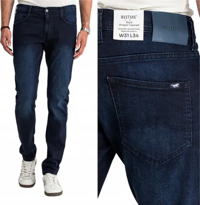 Obrázek produktu pro MUSTANG | Oregon Tapered | Pánské džíny Slim Fit |, Námořnická modrá, W36 L30