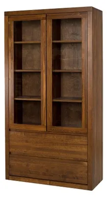 Image de Vitrine Vitrines Armoire Étagère en bois Système d'étagères Salon Armoire en verre