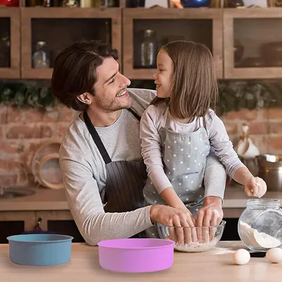 Immagine prodotto di Stampo rotondo in silicone - Resistente - Set di 4 - Inodore - Adatto per torte