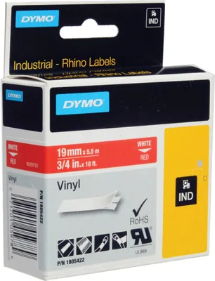 Obrázek produktu pro DYMO 1805422, Bílá na červené, Vícebarevný, Vinyl, -40 - 80 °C, UL 969, DYMO