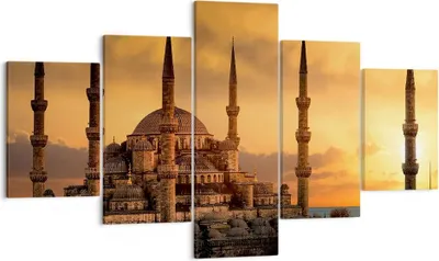 Produktbild von Bild auf Leinwand - Leinwandbild - Sonnenuntergang istanbul türkei reise - 125x70cm - Wand Bild - Wanddeko - Leinwanddruck - Bilder - Kunstdruck - Leinwand bilder - Wandkunst - EA125x70-2846