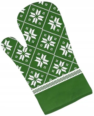 Produktbild von Greno Küchenhandschuh mit Weihnachtsdesign Grün