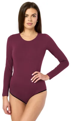 Produktbild von Merry Style Damen Langarm Body MS-114(Weinrot, S)