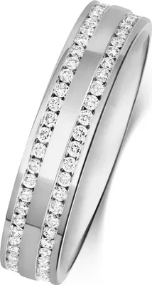 Produktbild von 9 Karat (375) Weißgold Kanalfassung Damen - Diamant Trauring/Ehering/Hochzeitsring Brillant-Schliff 0.60 Karat H - PK1, 59 (18.8); TRS368309KWRSR