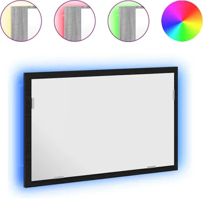 Obrázek produktu pro vidaXL Koupelnové zrcadlo s LED osvětlením vzhled černého dubu 60x8,5x37 cm