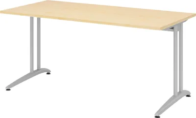 Produktbild von bümö Schreibtisch Serie-B - Nachbildung Ahorn, Größe: 160 x 80 cm
