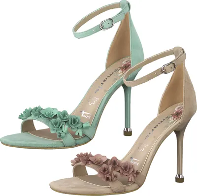 Produktbild von Tamaris 1-28330-24 Damen Sandaletten High Heel Sandalen geschlossene Ferse, Größe:38 EU, Farbe:Grün